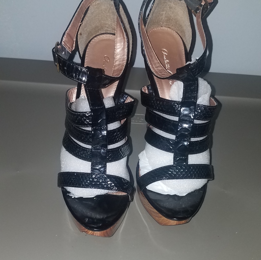 Charlotte Russe Black T-strap heels